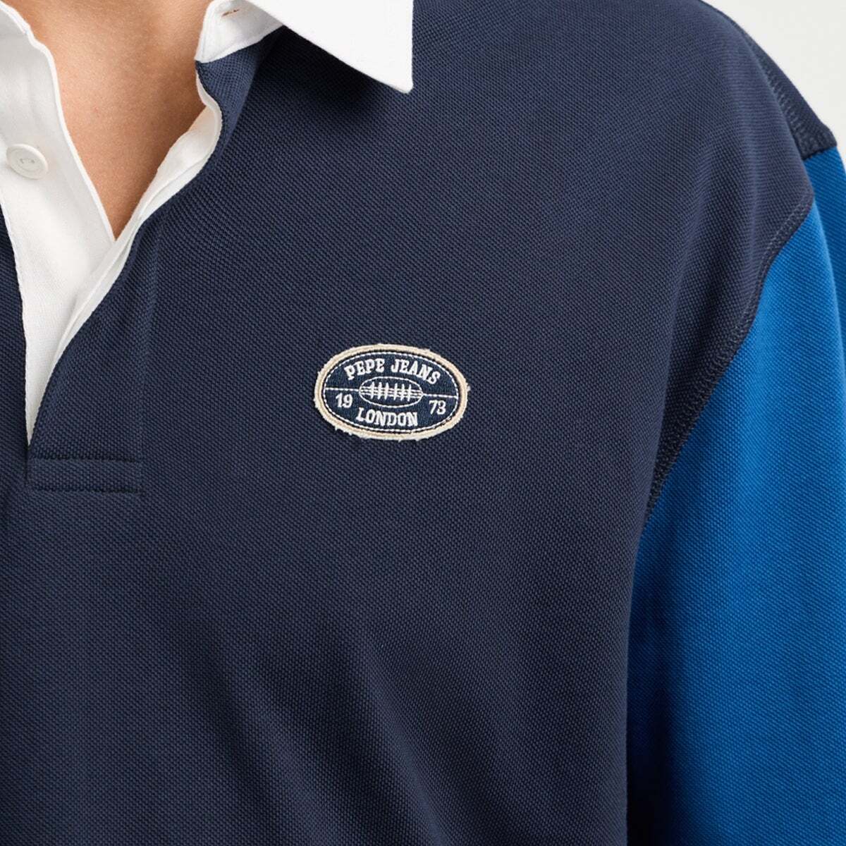 Polo Piqué Coupe Casual bleu mer profonde, PEPE JEANS
