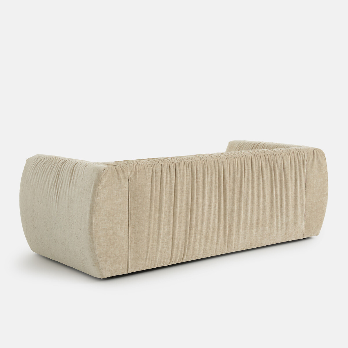 Canapé droit 3 ou 4 places, en chenille flammée, SILVER beige, LA REDOUTE INTERIEURS