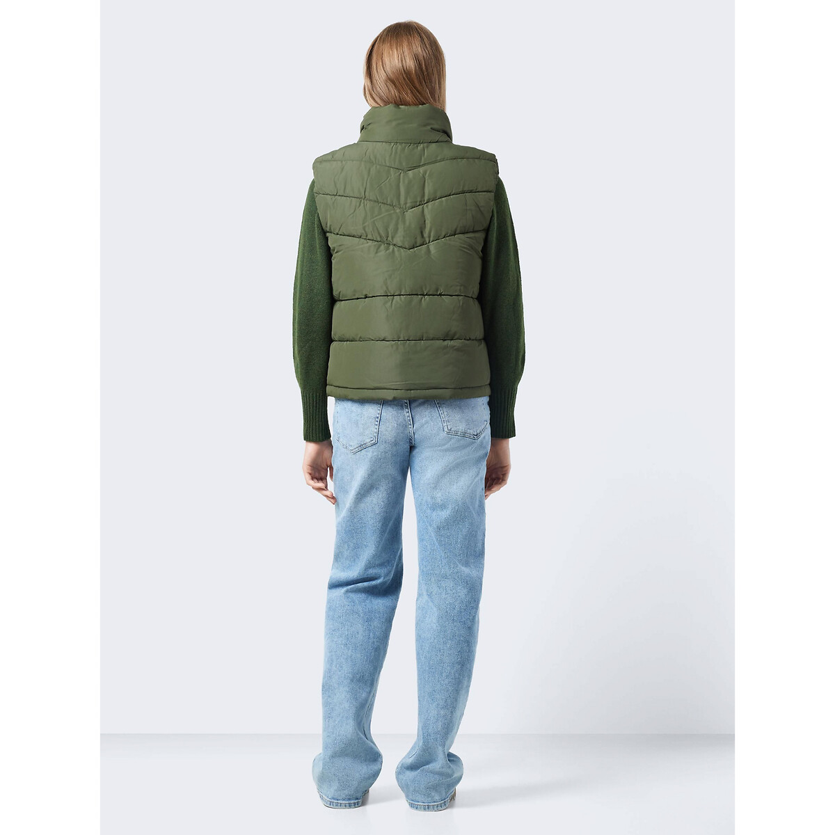 Doudoune courte sans manches vert kaki, NOISY MAY