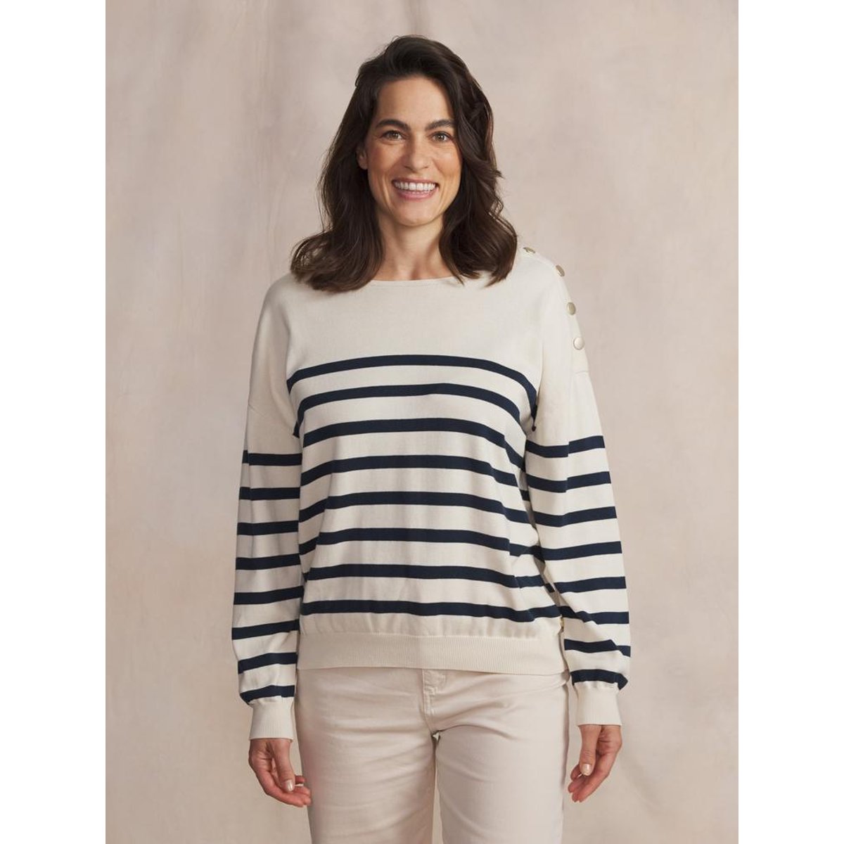 Pull col bateau SELENPUL ecru, TBS