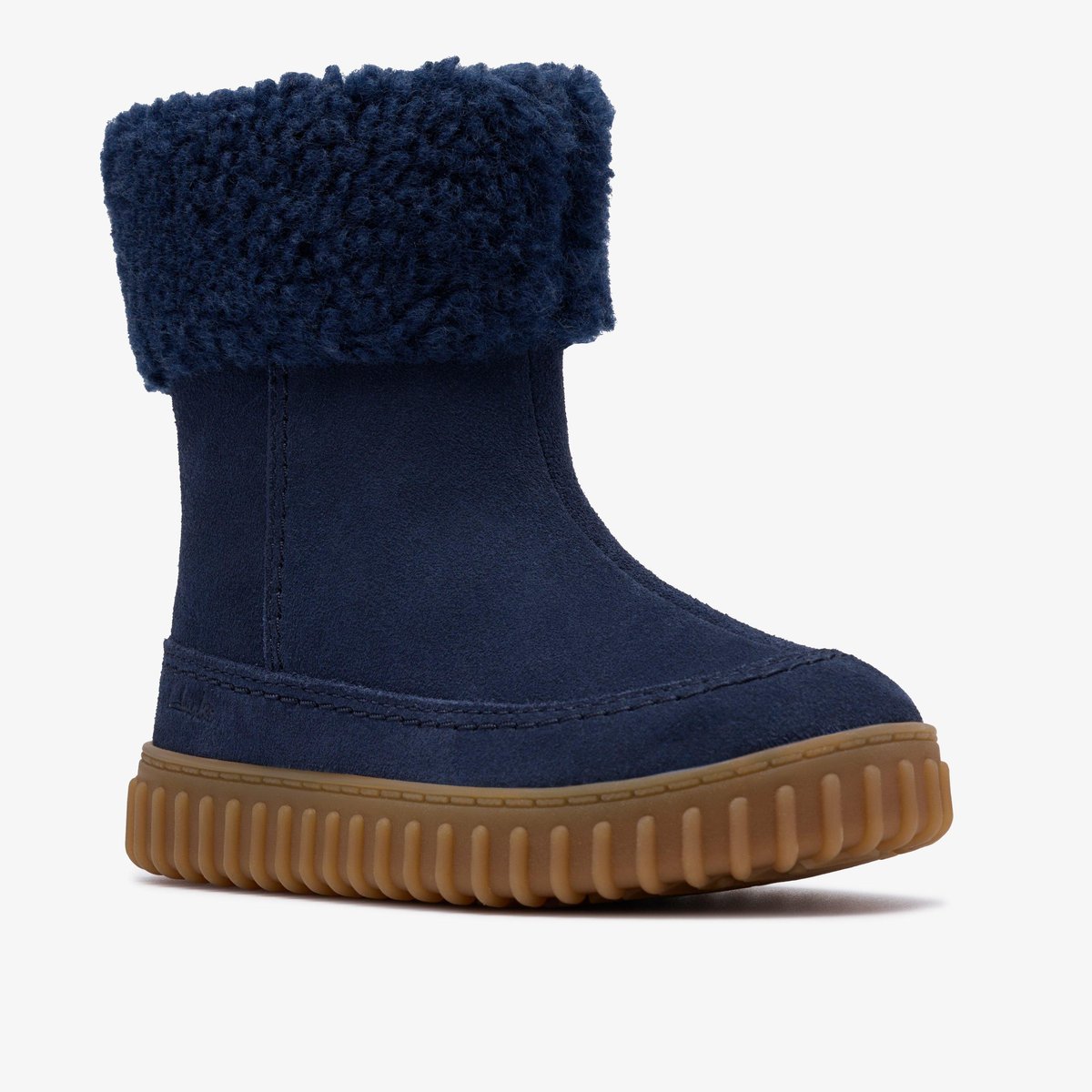 Boots Suède Coupe Large COVE SNUG T bleu, CLARKS