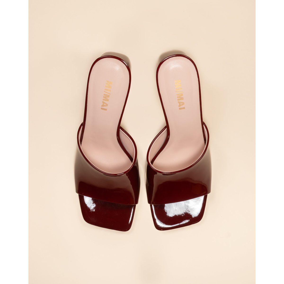 Mules à bout carré GEMMA HIGH bordeaux, MI MAI