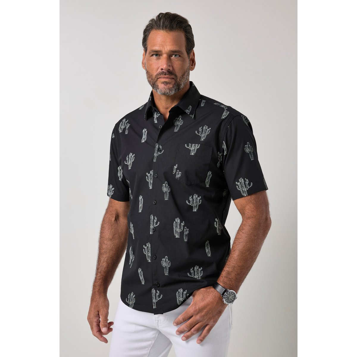 Chemise motif cactus noir, JP1880