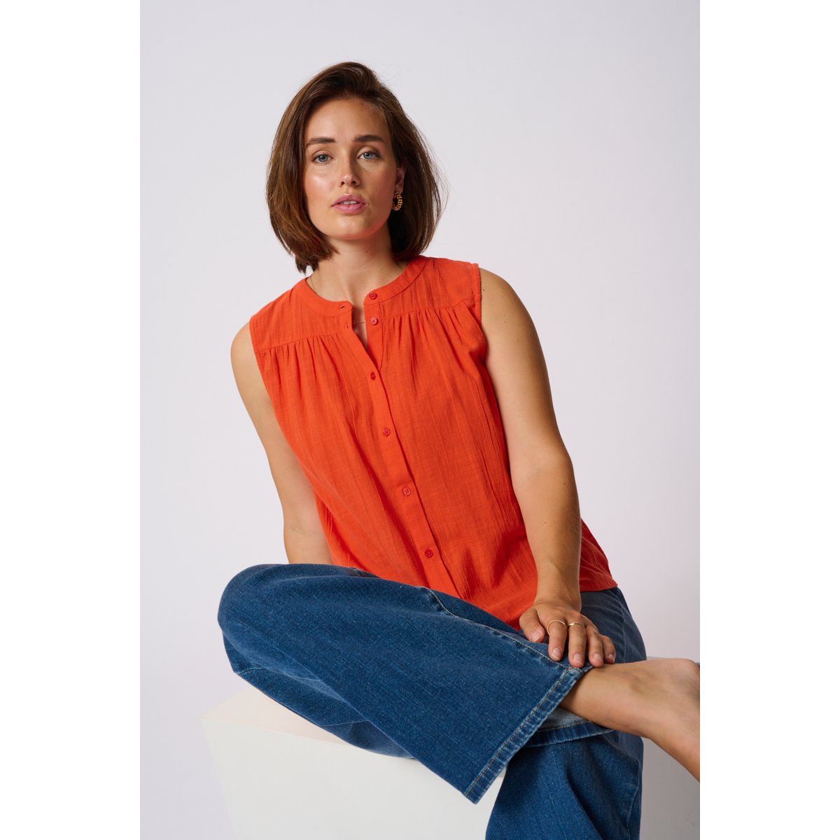 Short sleeved blouse rouge grenadne, KAFFE