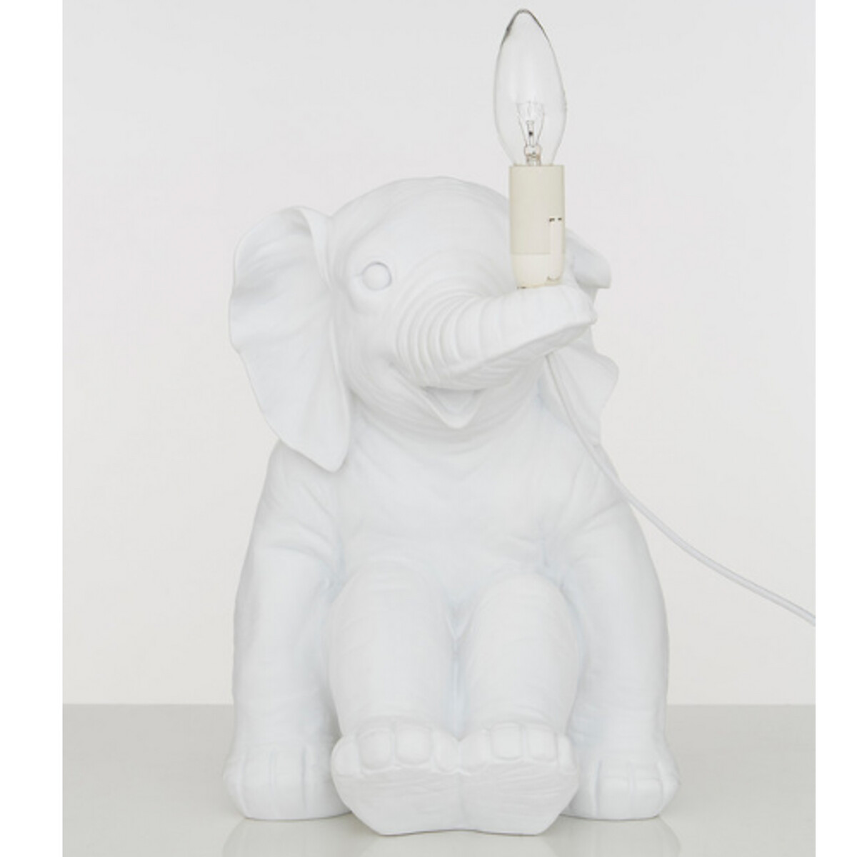 White Ceramic Elephant Character Table Lamp white, SO'HOME