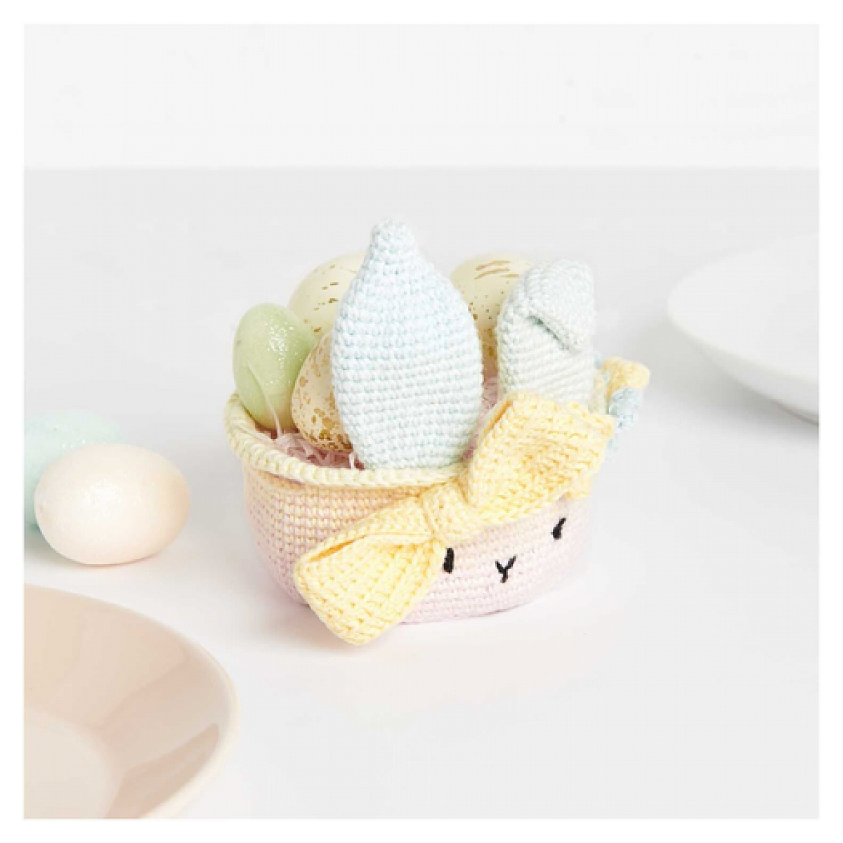 Ricorumi Kit a crochet Corbeille de Paques pastel couleur unique, RICO DESIGN