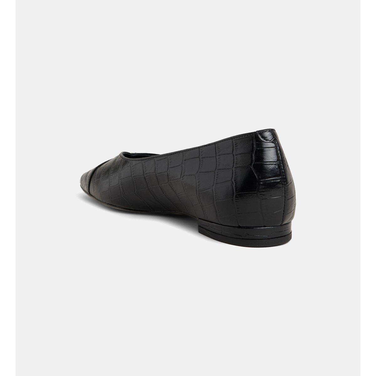 Ballerines chantal cuir façon croco noir, GALERIES LAFAYETTE