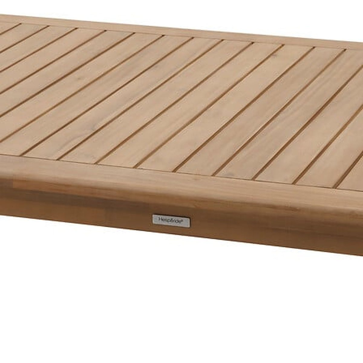 Table basse de jardin carrée en aluminium à lattes ALLURE blanc chaud, HESPERIDE