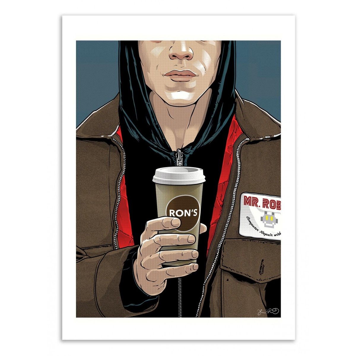 Affiche d'art - Mr. Robot - Joshua Budich couleur unique, WALL EDITIONS