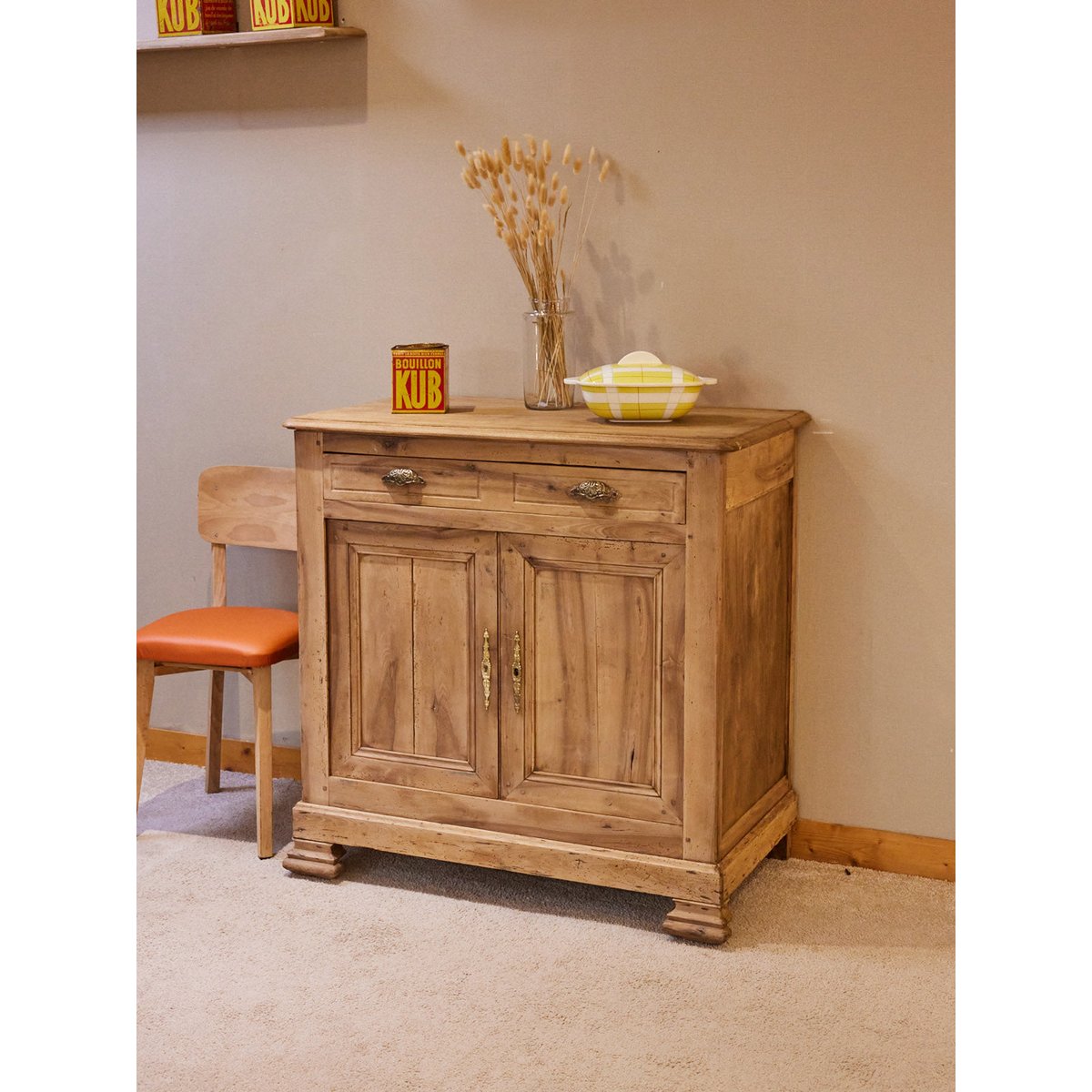 Buffet en bois poncé Gilbert N°1849 - Bon état bois clair, DEBONGOUT