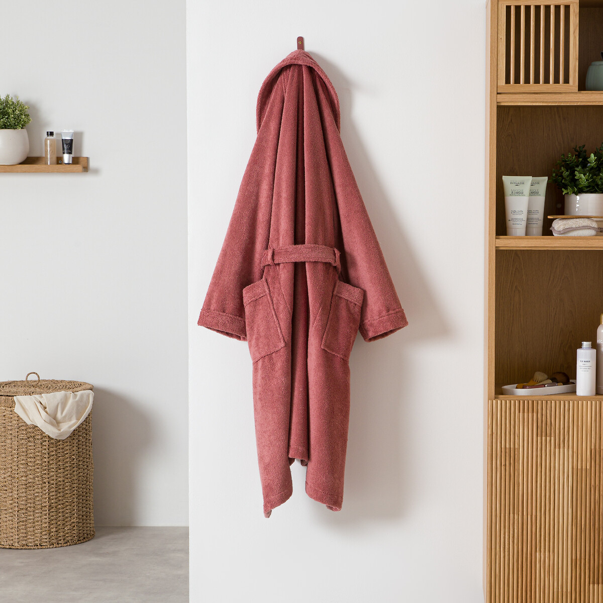 Albornoz de rizo con cuello chal 450g/m², Haxel rosa té, LA REDOUTE INTERIEURS