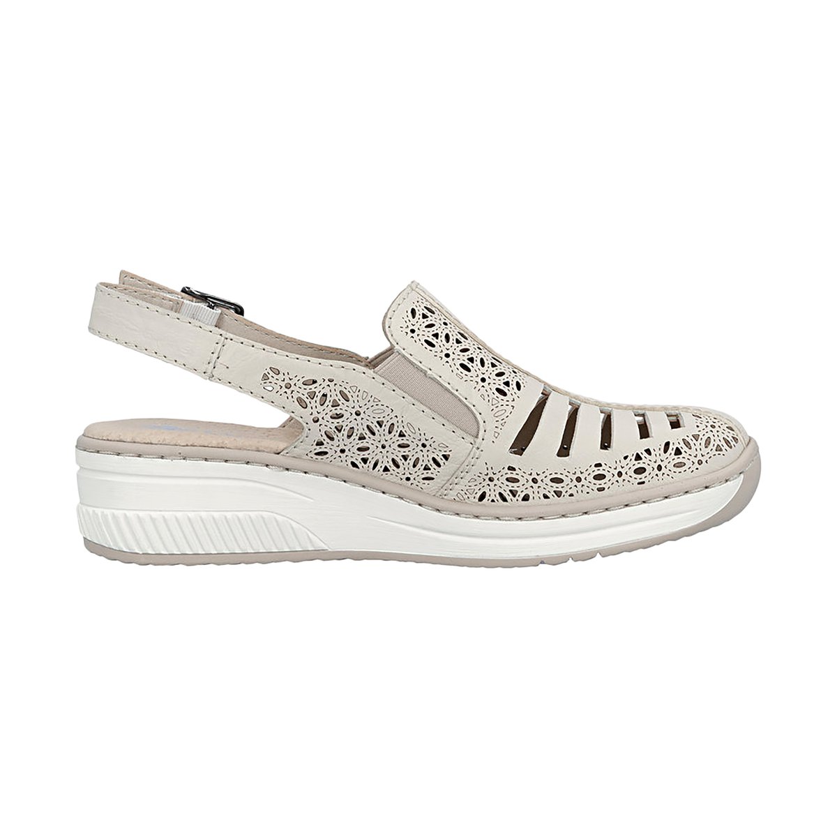 Sandales Compensé Cuir Massa beige, RIEKER