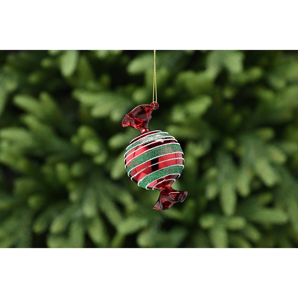 Set of 3 Glass Sweets baubles red, SO'HOME