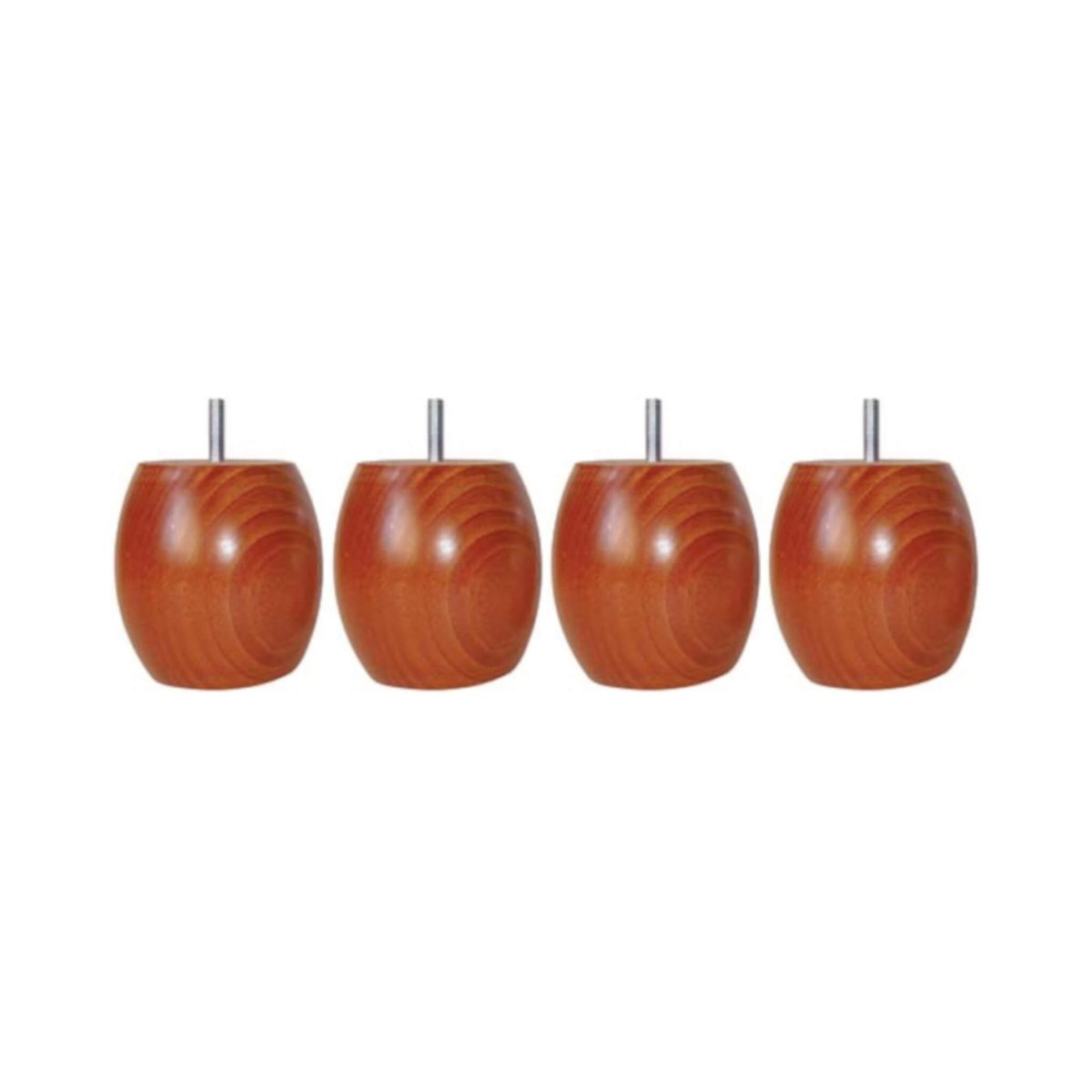 Pied boule bois (lot de 4) marron, SOMEO