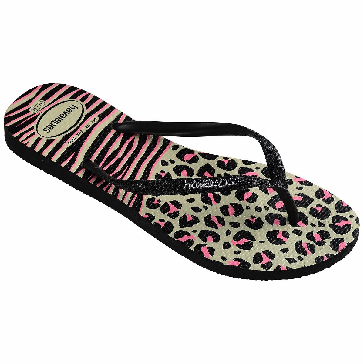 Teenslippers Slim Animals Mix beige/zwart, HAVAIANAS