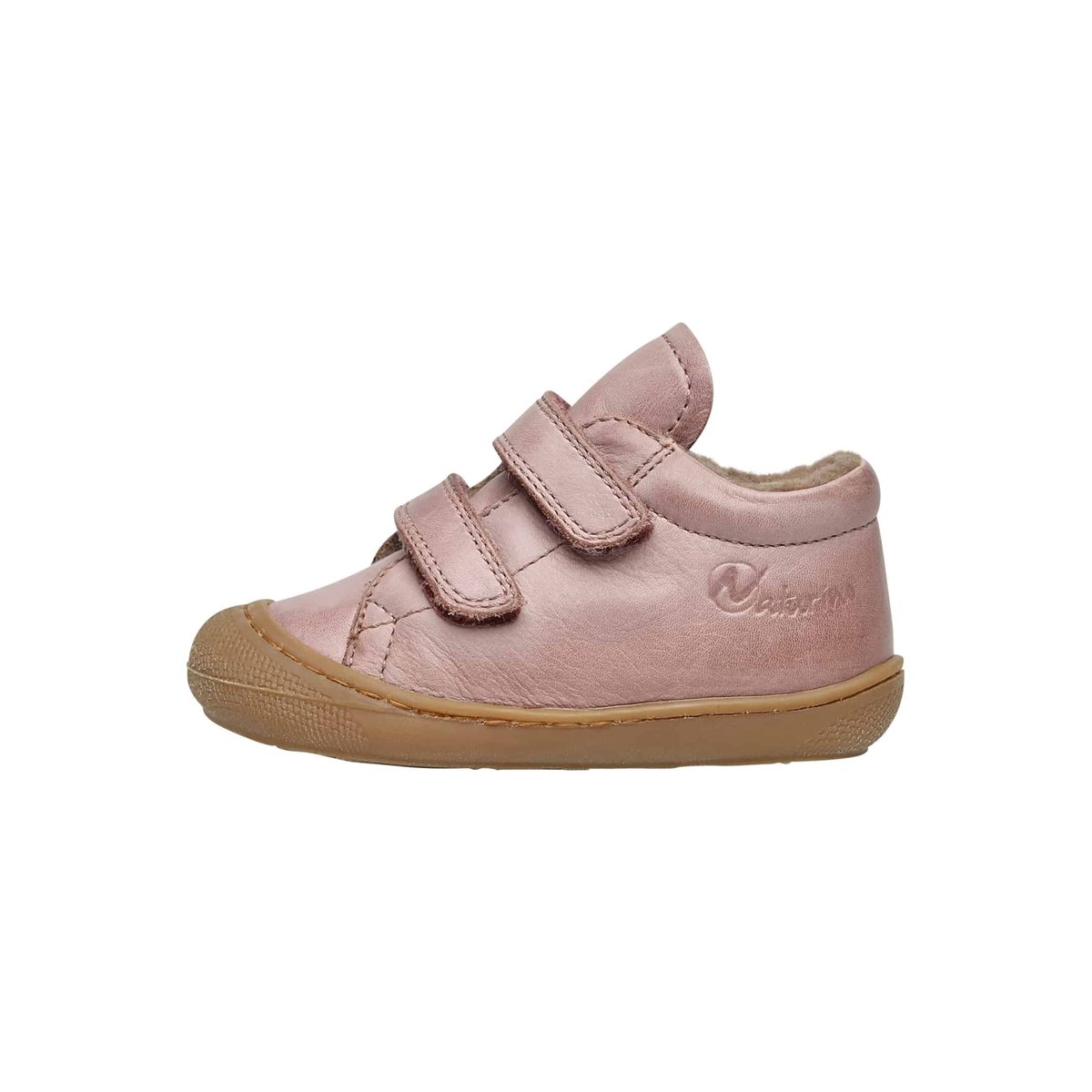 Chaussures premiers pas en cuir doublés en laine COCOON VL anthracite, NATURINO