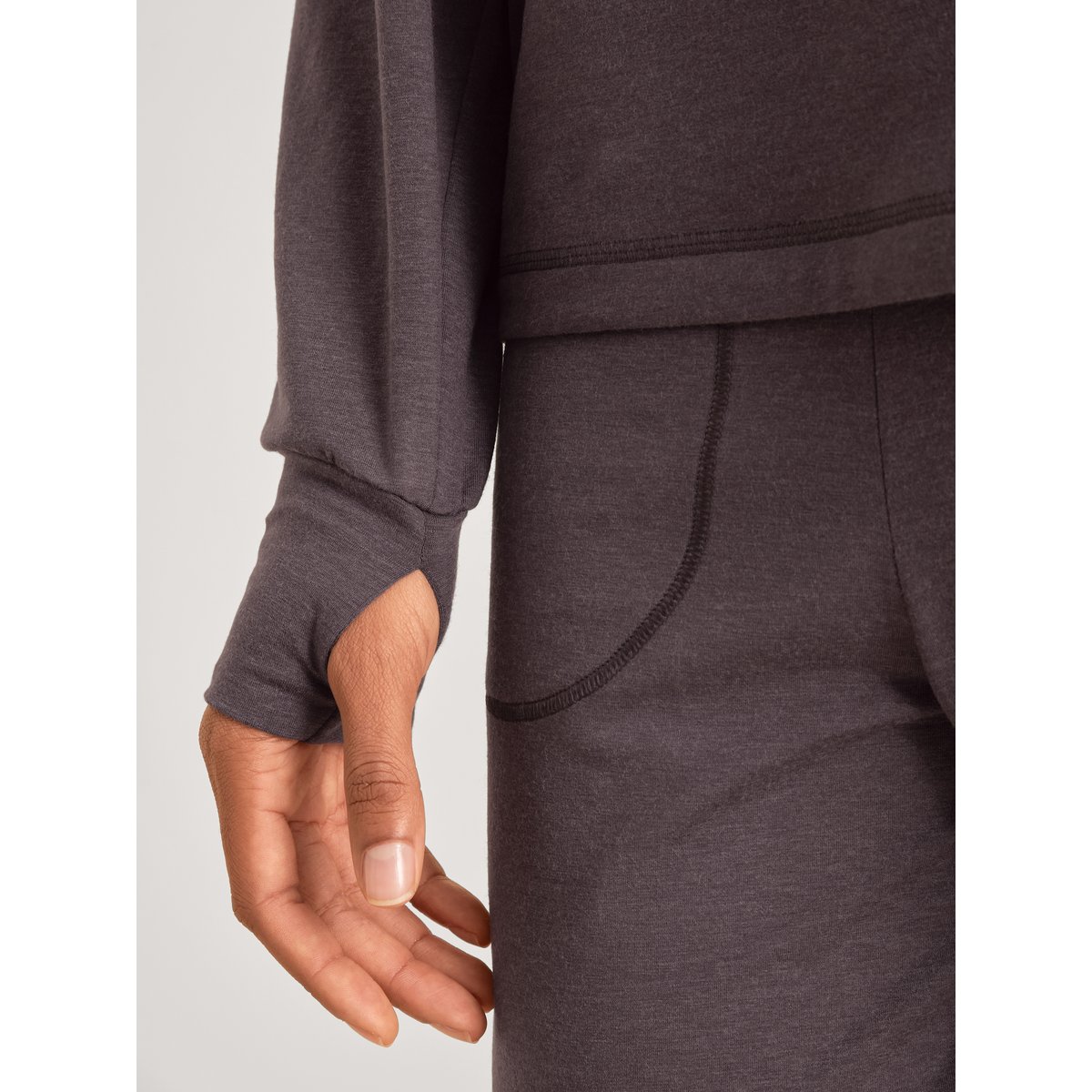 T-shirt à manches longues manches longues Lyocell DEEPSLEEPWEAR WARMING taupe doux, CALIDA