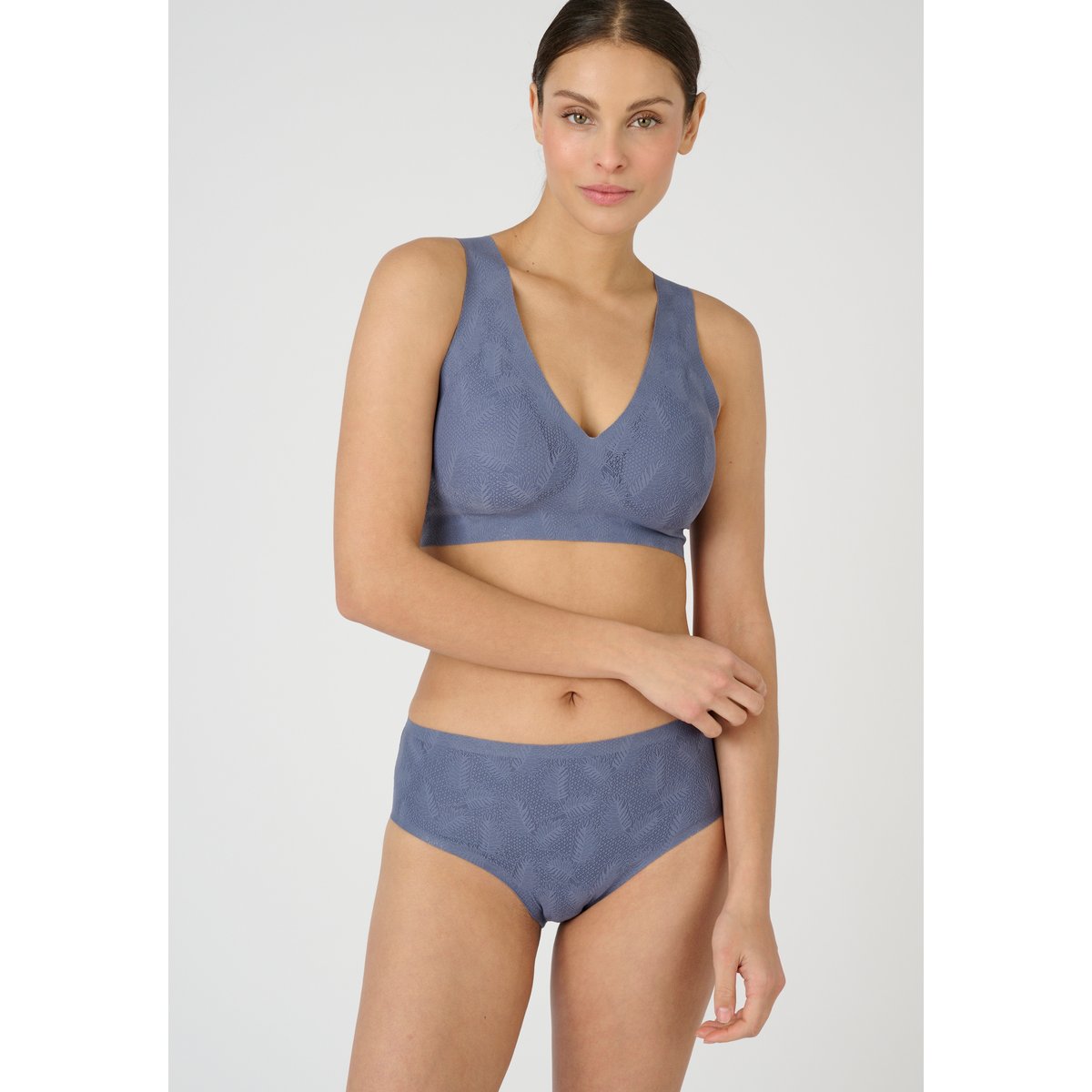 Culotte midi effet dentelle bleu nuit, DAMART