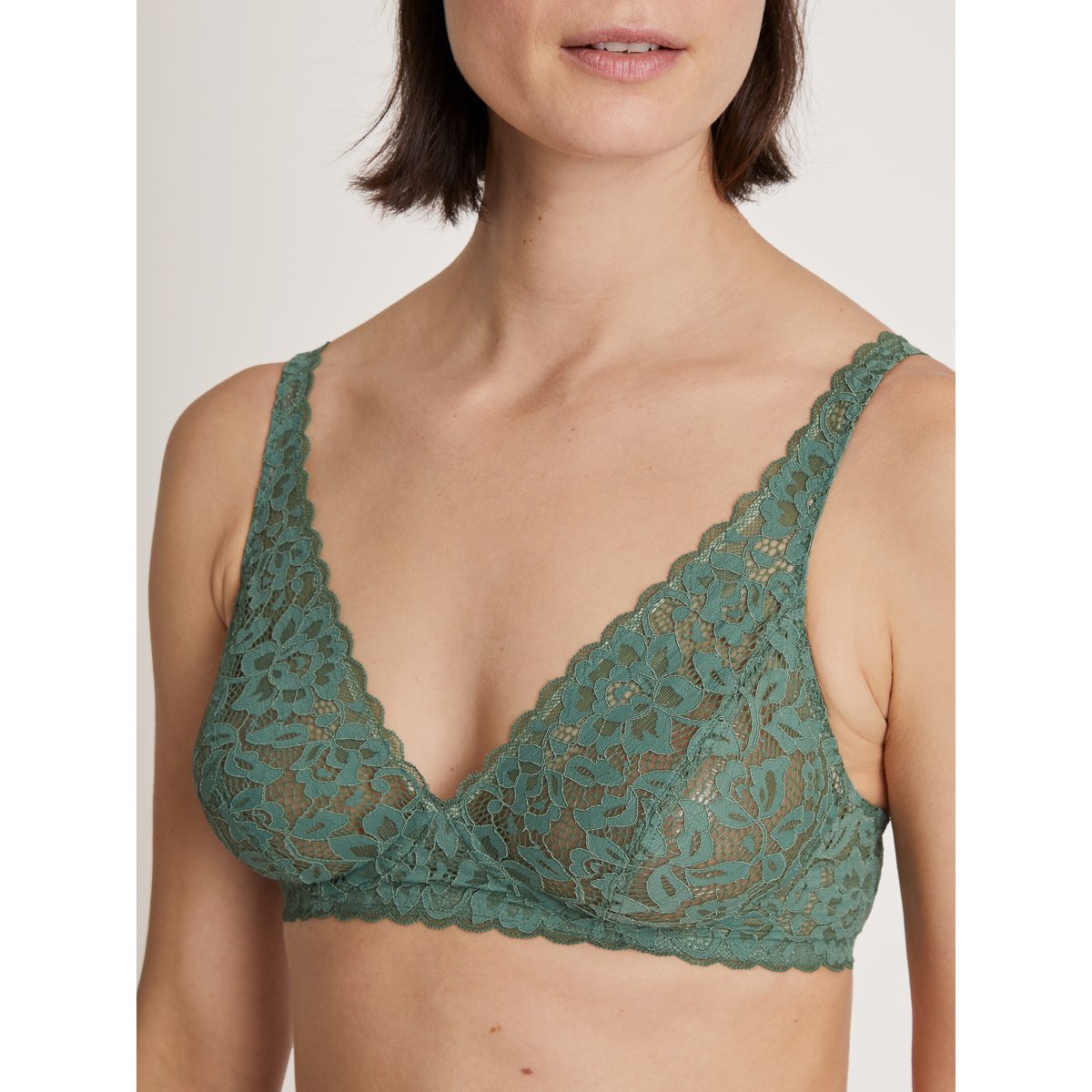 Soutien-gorge soft sans armatures Polyamide NATURAL COMFORT LACE vert laurier, CALIDA