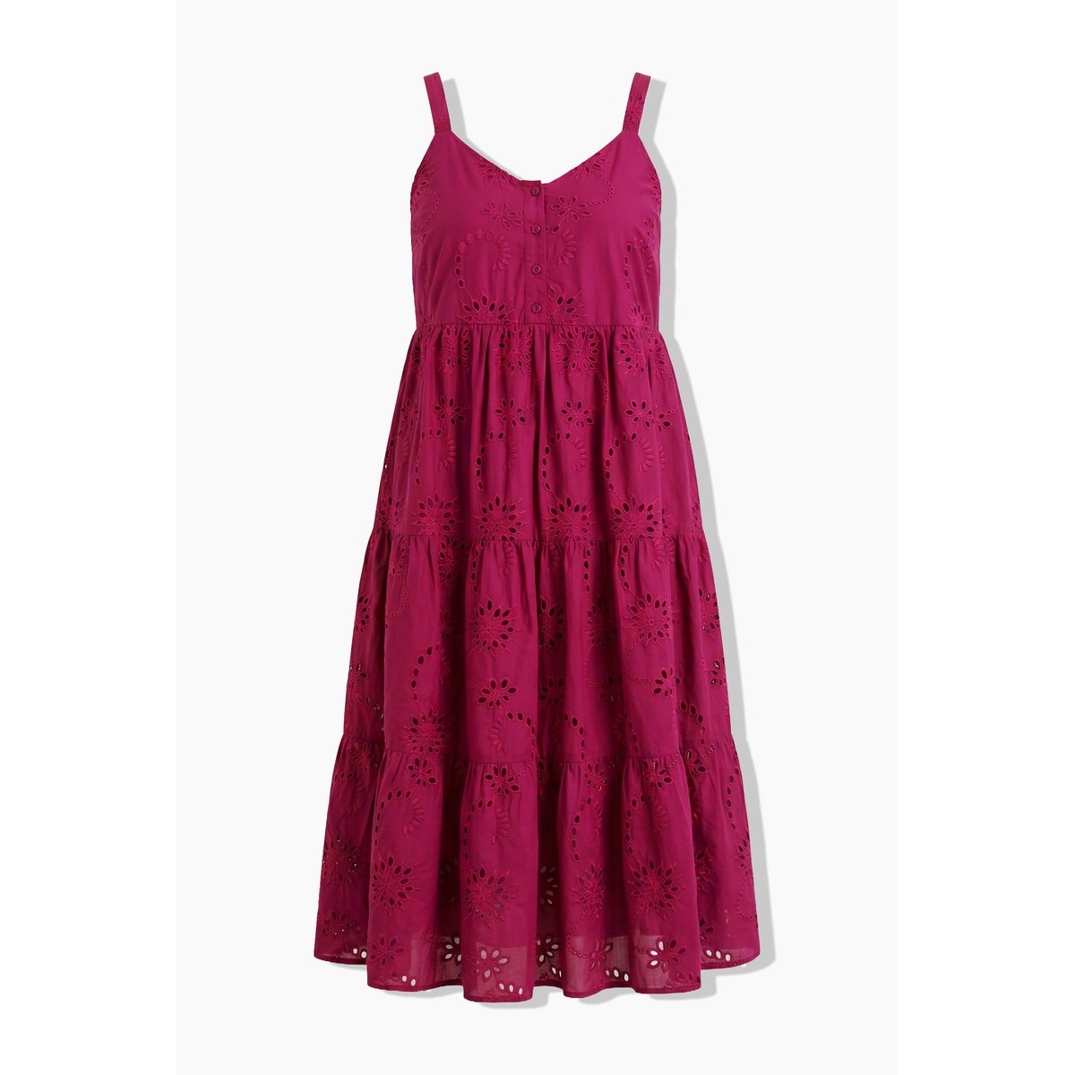 Robe midi à bretelles, coupe évasée mauve foncé, STUDIO UNTOLD