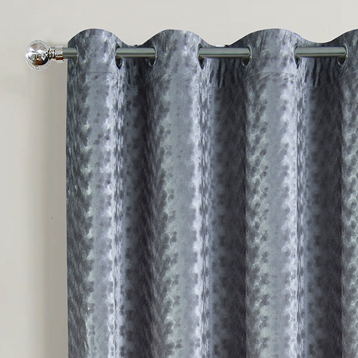 Paire de rideaux obscurcissants - Effet velours gris clair, HOME MAISON