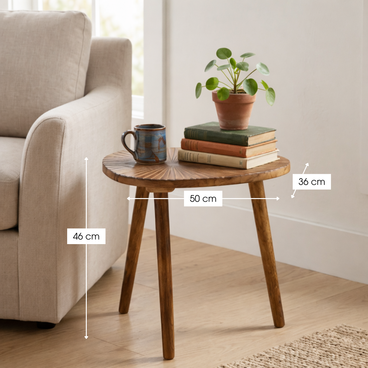Table D'appoint POMANTE brun foncé, MICA DECORATIONS
