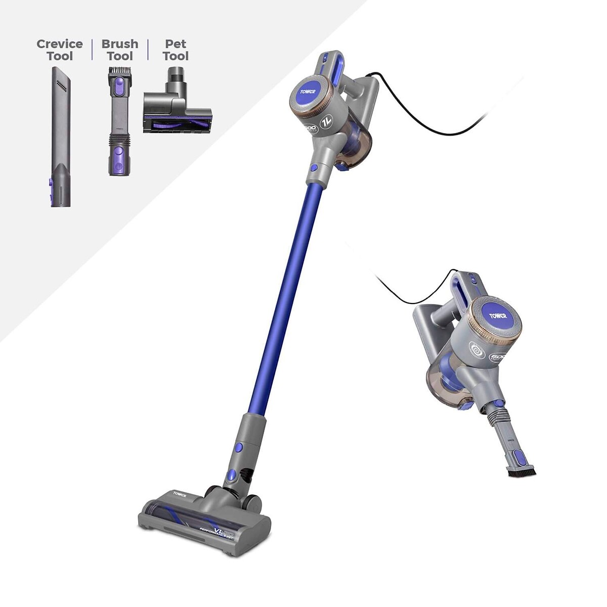 VL20 Pets Corded Stick Vacuum - T513006PETS blue, TOWER