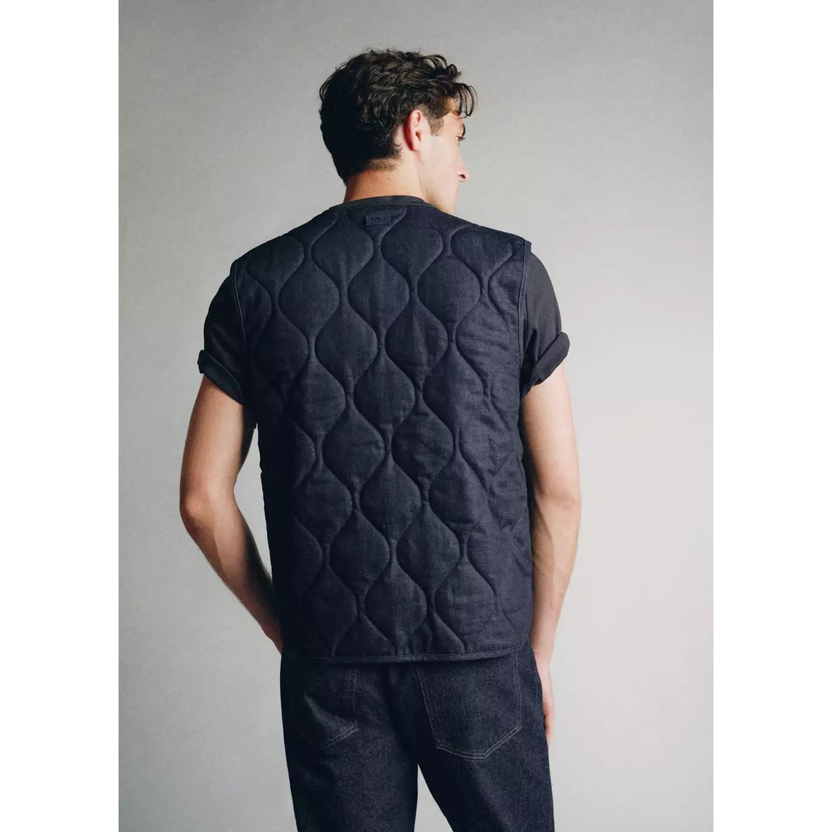 Gilet matelassé 100 % coton bleu, MANGO MAN