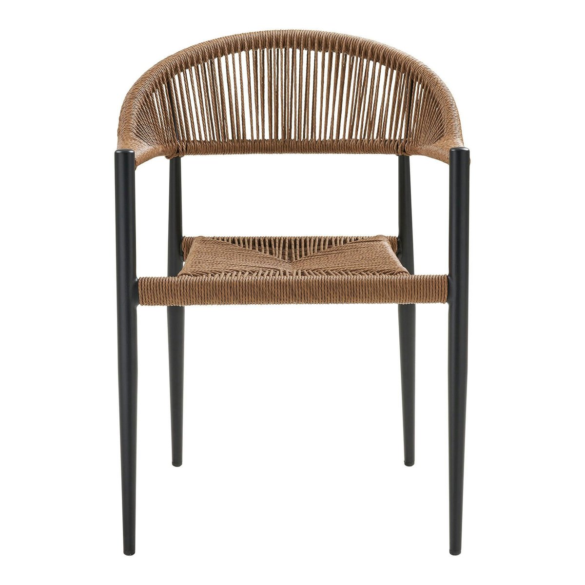 Chaise de jardin noire en résine tressée et aluminium (lot de 2) MENDOZA beige, PIER IMPORT