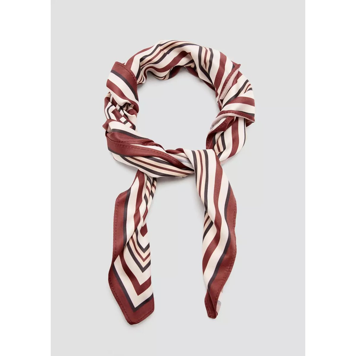 Foulard imprimé géométrique orange brûlé, MANGO