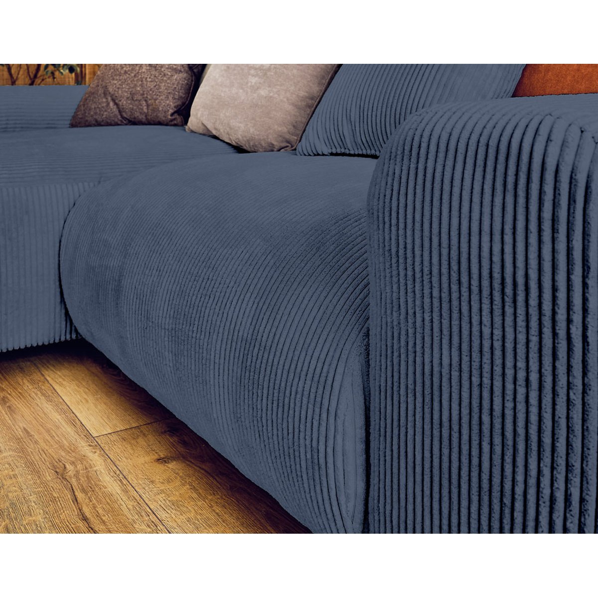 Canapé d'angle réversible 4 places, GARANCE bleu nuit, BEST MOBILIER