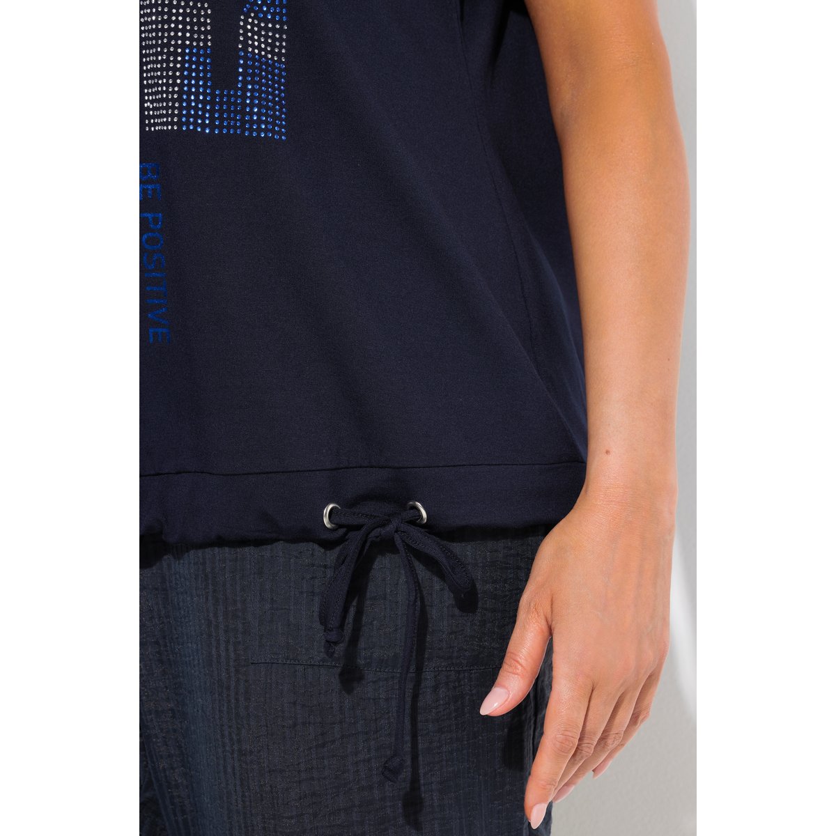 T-shirt oversize à col rond et marine, ULLA POPKEN