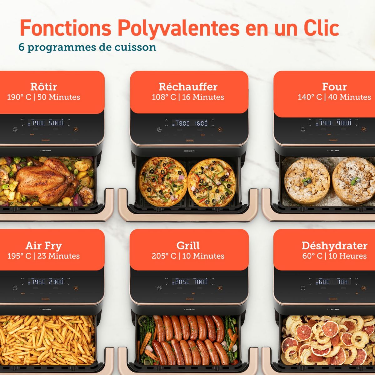 Friteuse sans huile KOSP0027EUN Twinfry Chef Édition 10L couleur unique, COSORI