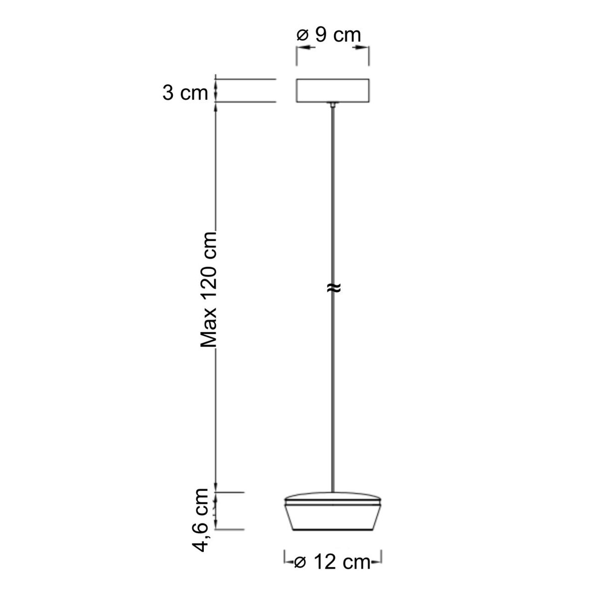 Suspension LED tube design minimaliste - MAVEL noir, KOSILUM