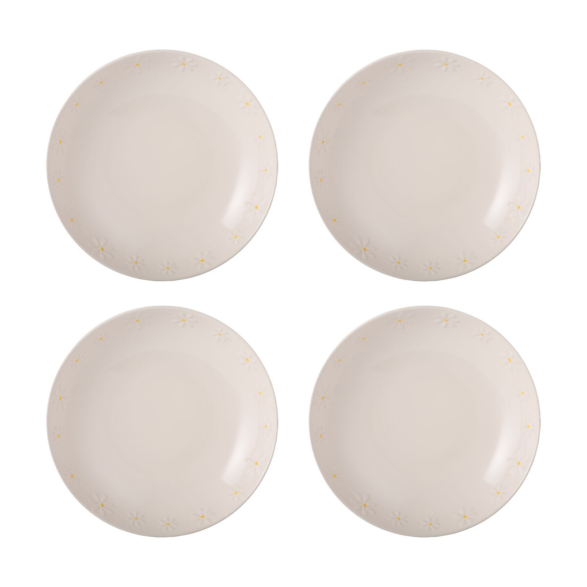 Set of 4 Daisy Pasta Bowls white, PRICE & KENSINGTON