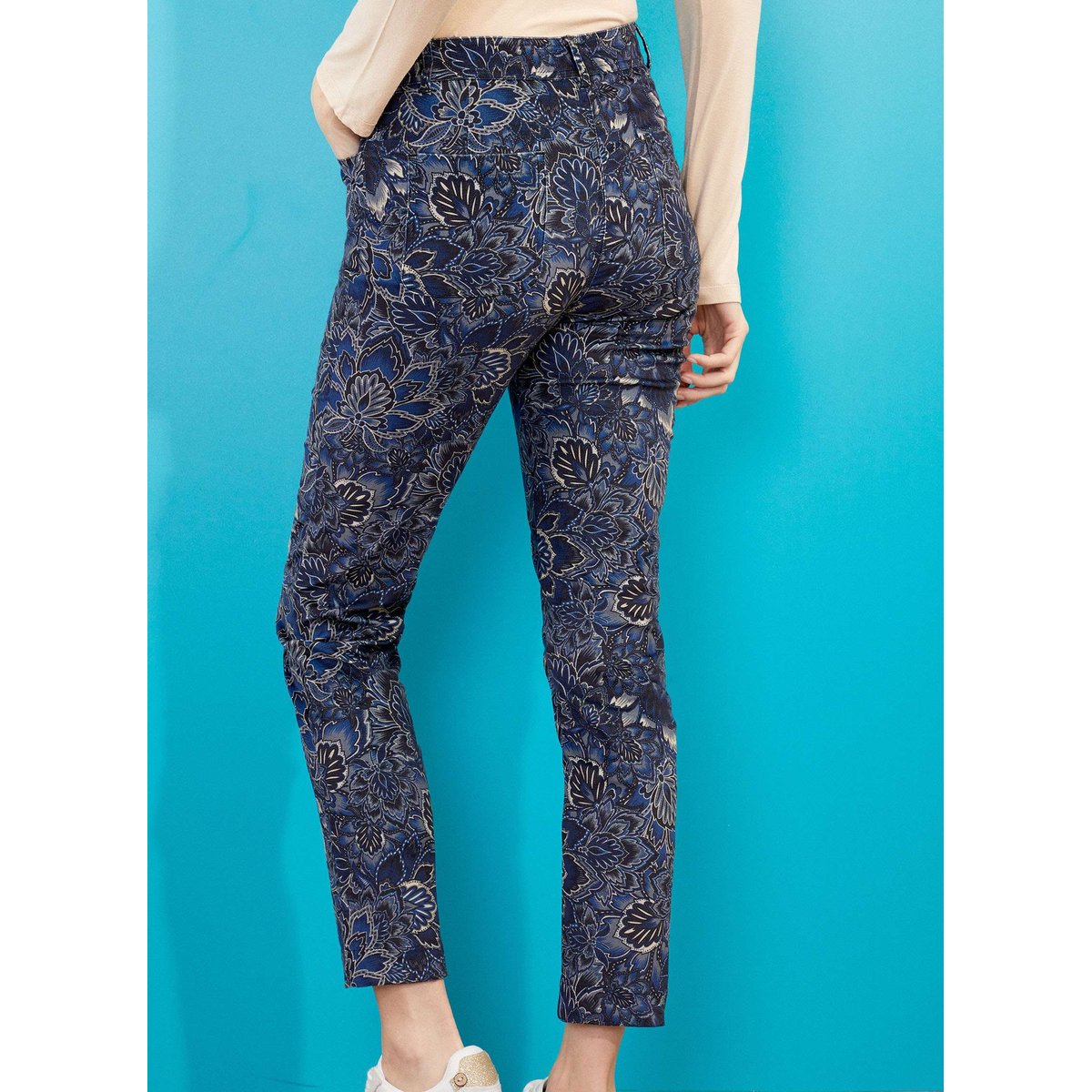 Pantalon droit velours stretch GILS bleu nuit vesturland, LA FIANCÉE
