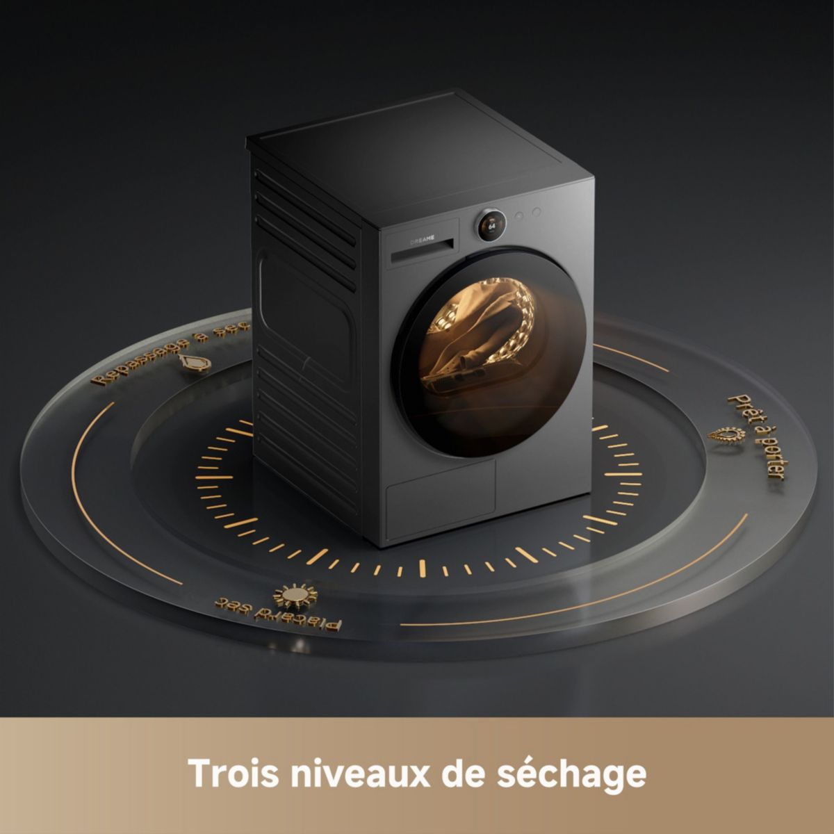 Sèche linge pompe à chaleur DRDRYL99KGG L9 9Kg couleur unique, DREAME