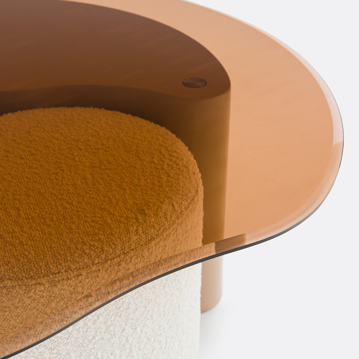 Mesa de centro com 2 pufes, POGLIO âmbar, LA REDOUTE INTERIEURS