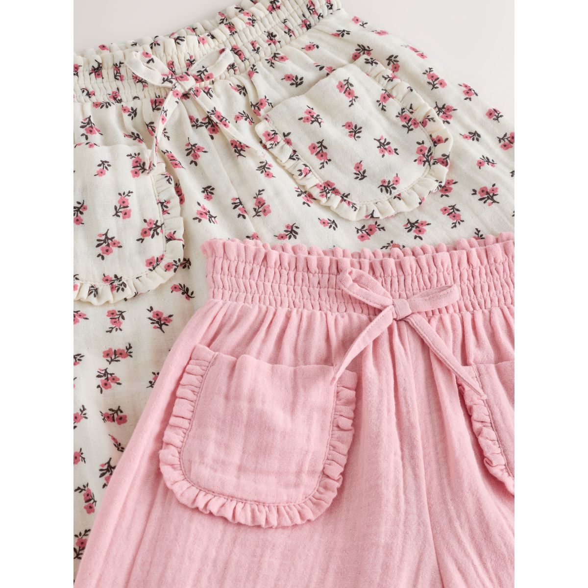 Pantalons, lot de 2 rose et floral, NEXT