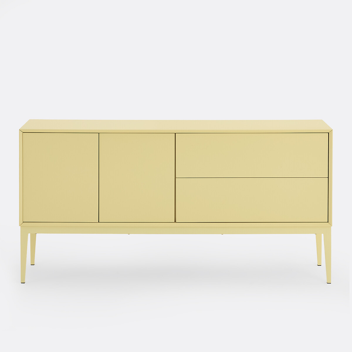 Buffet bas laqué, 2 portes 2 tiroirs, longueur 160 cm, PICKITO jaune doux, LA REDOUTE INTERIEURS