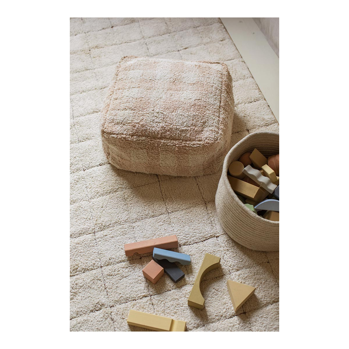Tapis Rectangulaire en coton Mosaïque LITTLE CHEFS beige, LORENA CANALS
