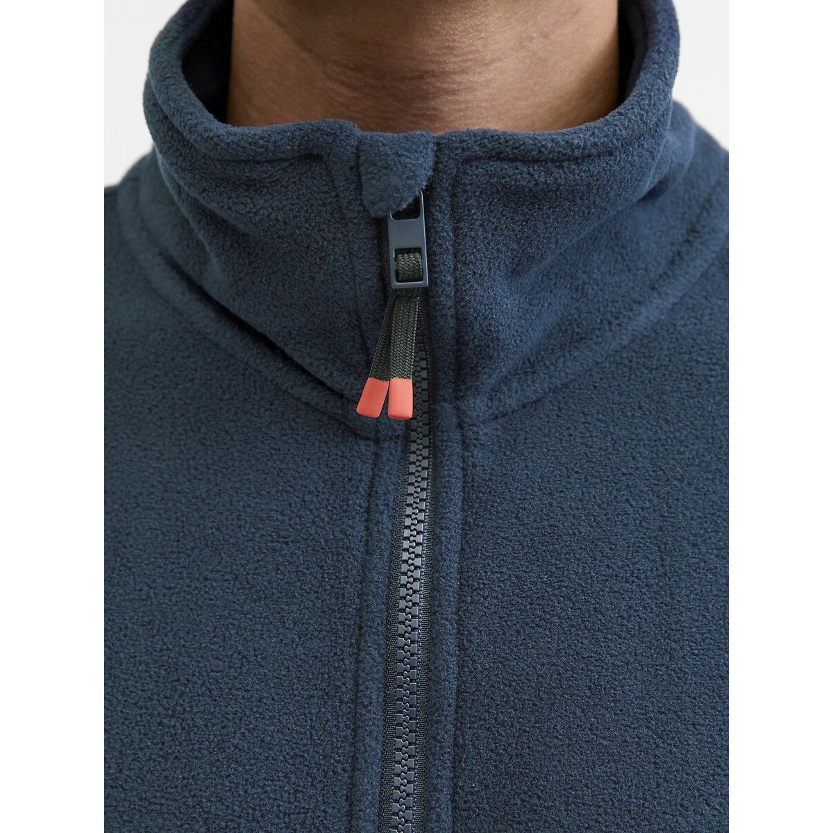 Half Zip-Up Fleece Sweatshirt blue, JACK & JONES