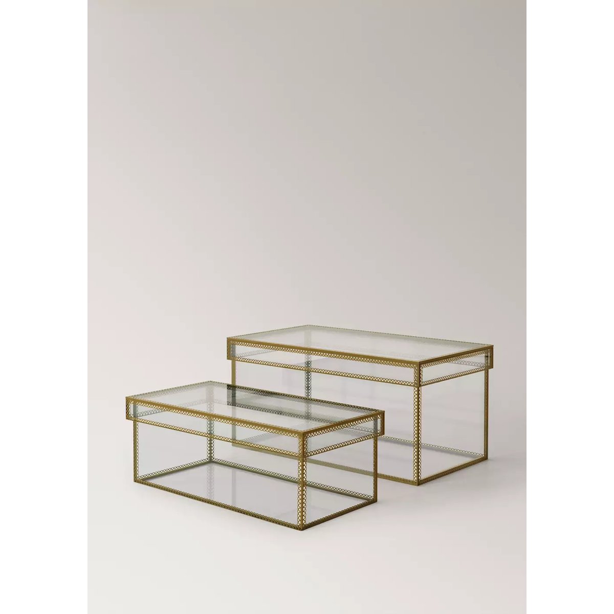 Grande boîte à bijoux en verre or, MANGO HOME