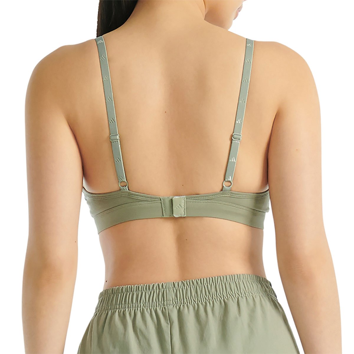 Brassière ACTIVE ESSENTIALS COTTON 3 STRIPES gris, ADIDAS SPORTSWEAR