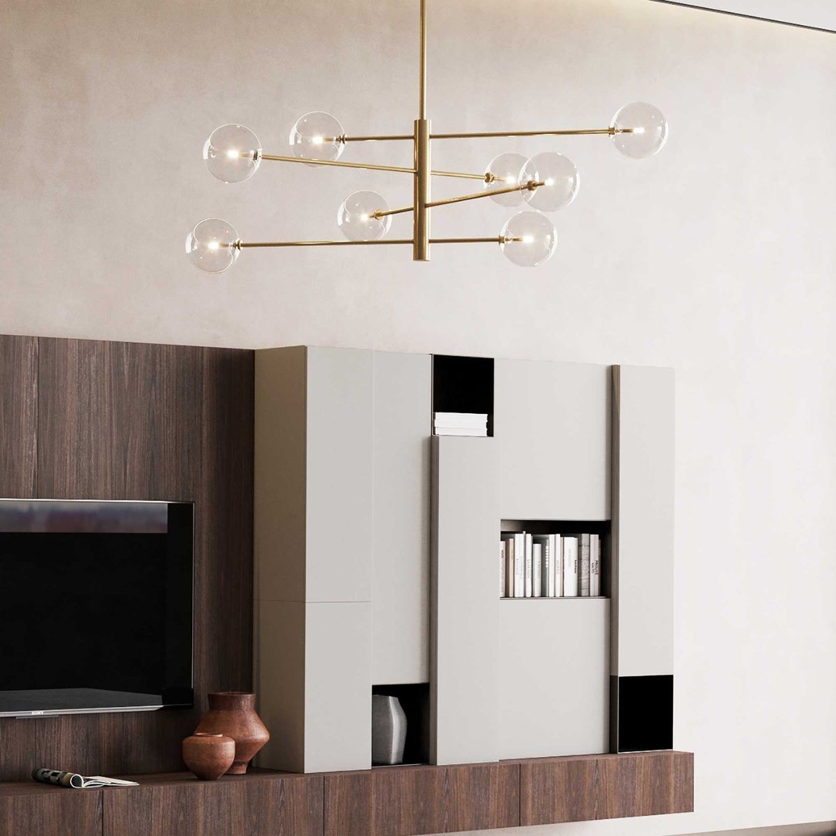 Suspension    EQUINOXE laiton, IDEAL LUX