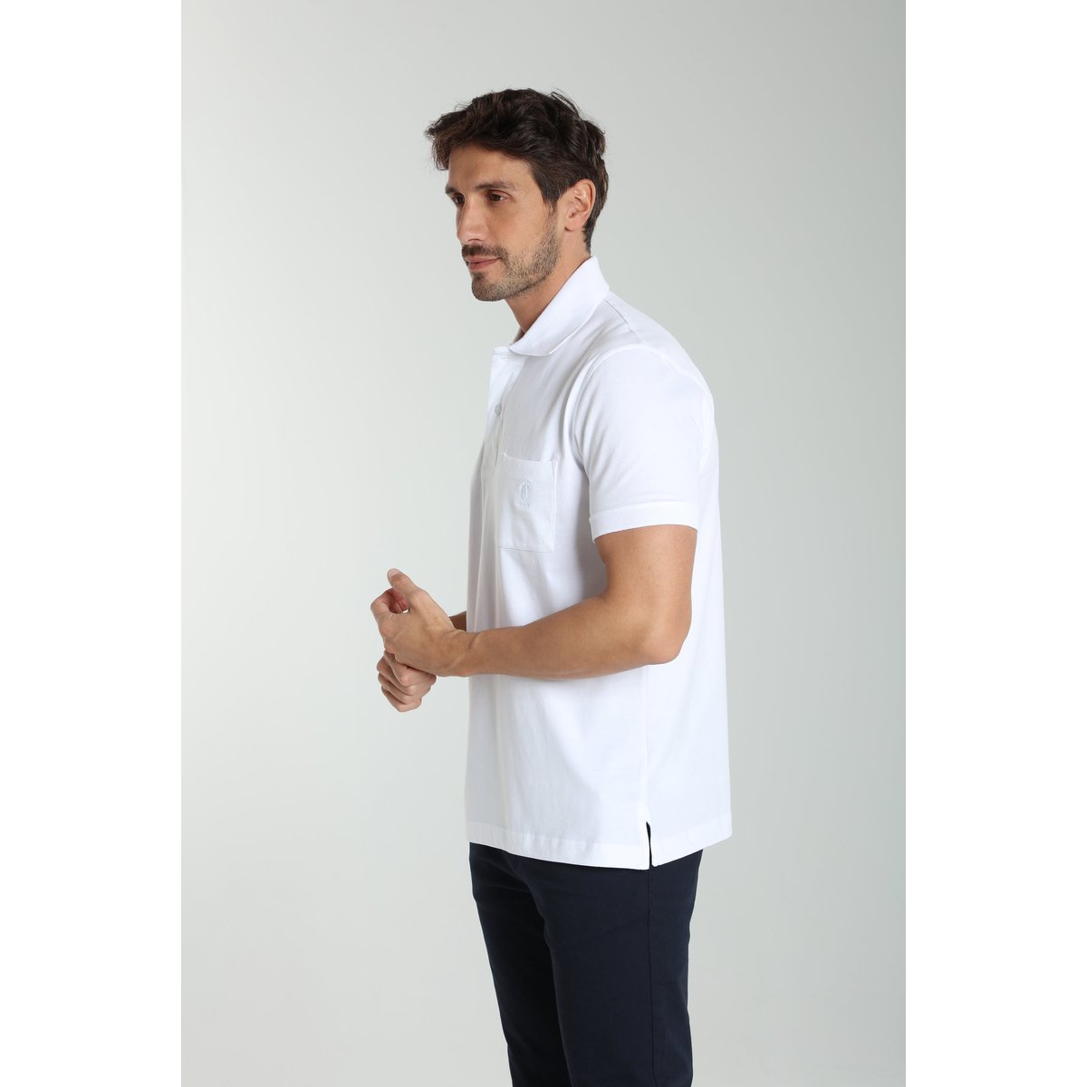 Polo manches courtes en coton PJEY blanc, GENTLEMAN FARMER