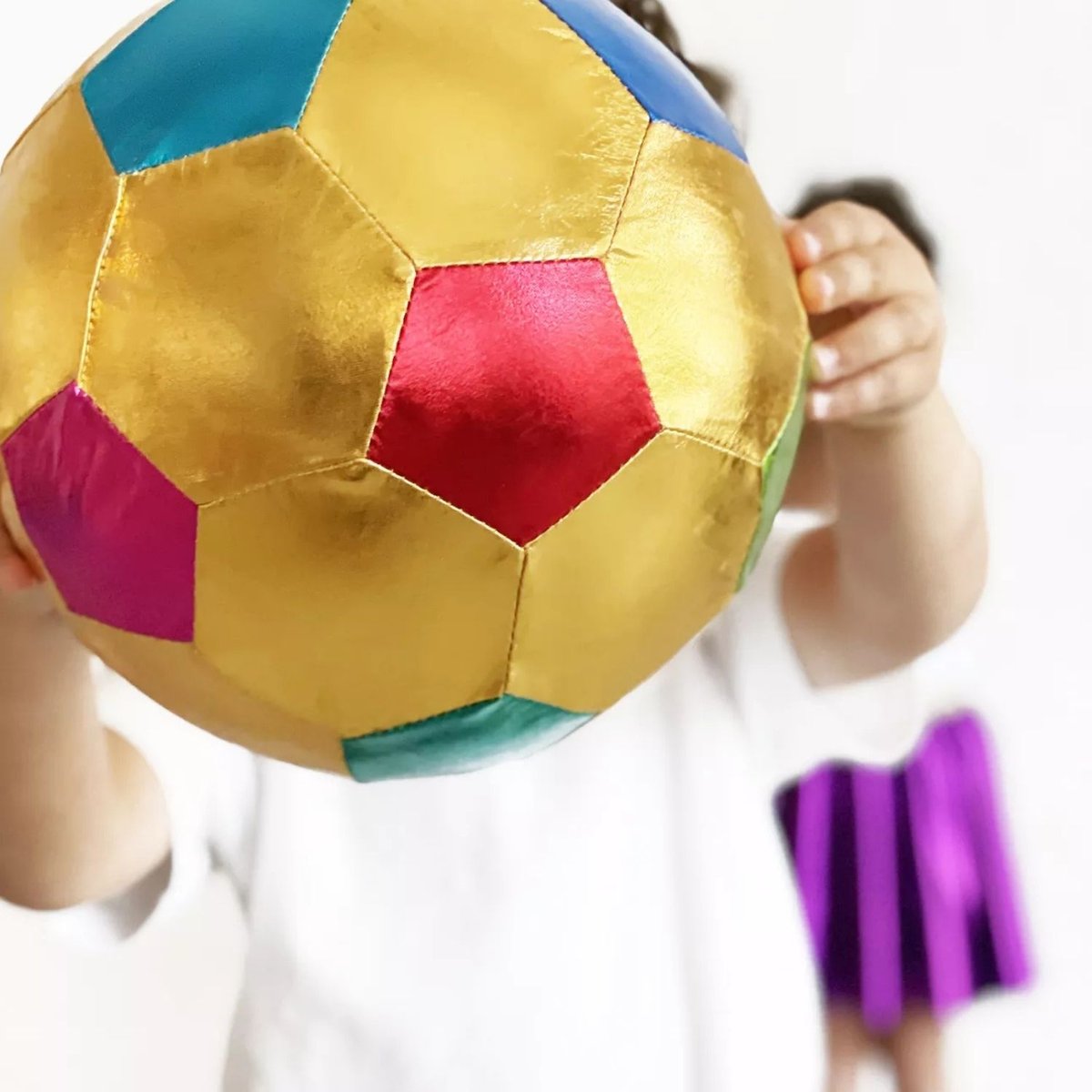 Ballon de foot doré, rose, bleu, RATATAM
