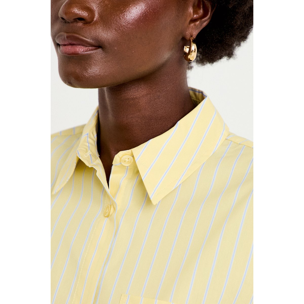 Chemise oversize manches longues jaune, CACHE CACHE