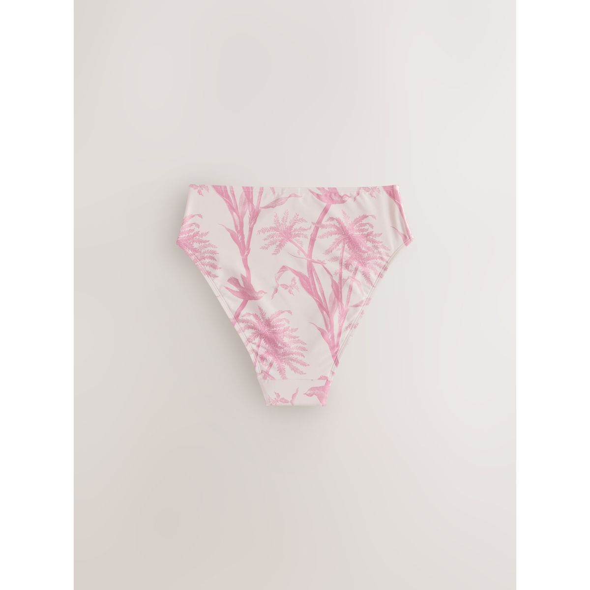 Bas de bikini taille haute crème/rose floral, NEXT
