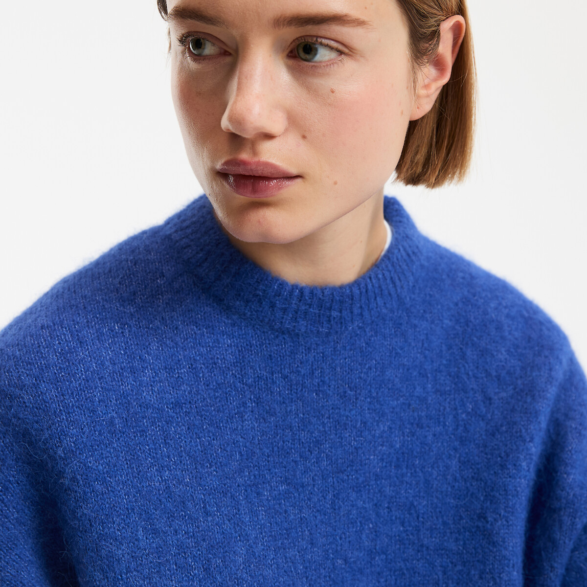 Pull alpaga mélangé, Signature LYNE bleu électrique, LA REDOUTE COLLECTIONS